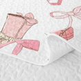 thumbnail image 5 of Erosebridal Western Monogrammed W Bed Spread Queen, Cute Western Boot Bowknot Queen Coverlet Set for Girls, 3pcs, 5 of 7