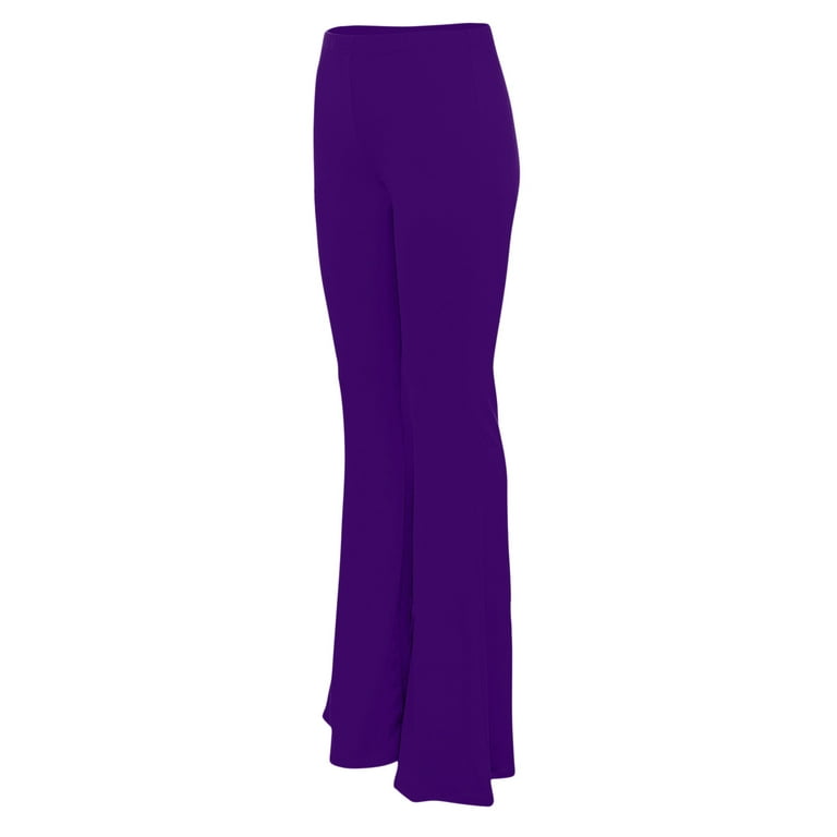 kpoplk Black Flare Yoga Pants for Women, Crossover Soft Bootcut Leggings  Purple,M 