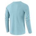 thumbnail image 6 of Mens Waffle Long Sleeve Shirt Casual Button Down Thermal Henley Shirts Lightweight Plain Fall Tshirts Pullover, 6 of 7