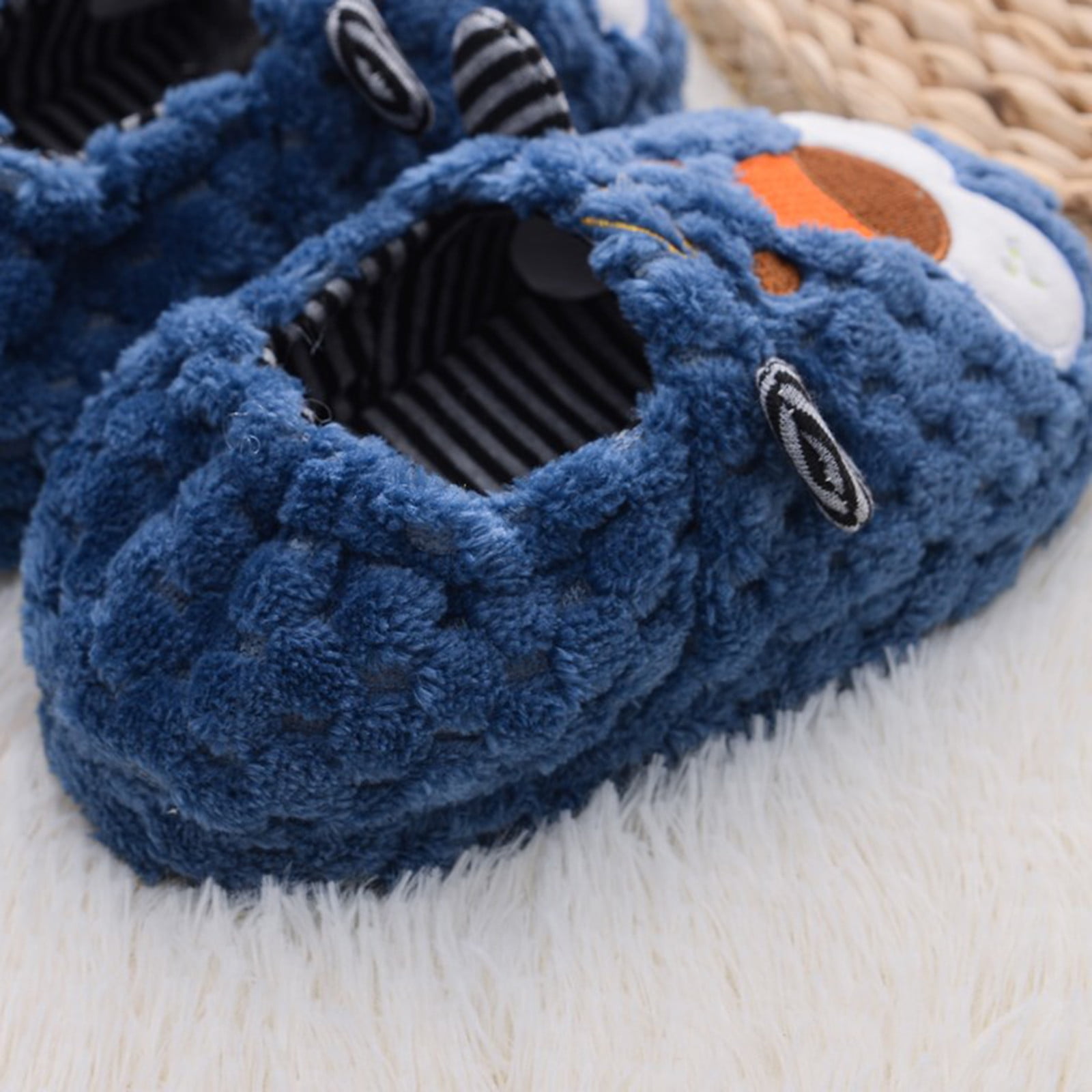 Chaussons Enfant Hiver - Pantoufles Peluche Douces Antidérapantes - Fille Et Garçon 2 à 12 Ans