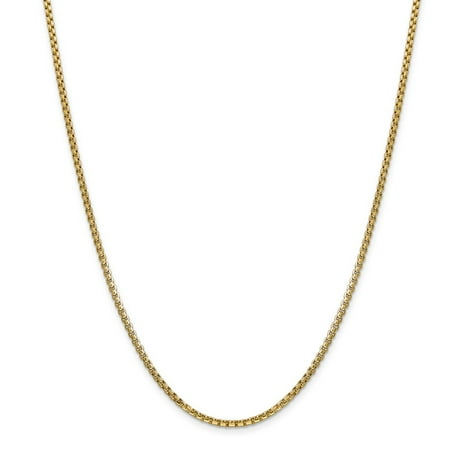 Round Hollow Rolo Chain - 14k 2.45mm Hollow Round Box Chain Necklace - Length: 18 to 30
