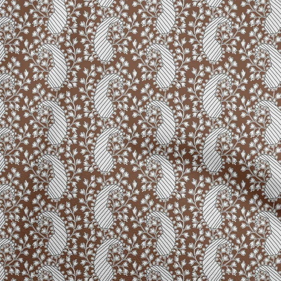 oneOone Cotton Cambric Brown Fabric Block Sewing Material Print Fabric By The Yard 56 Inch Wide-YW