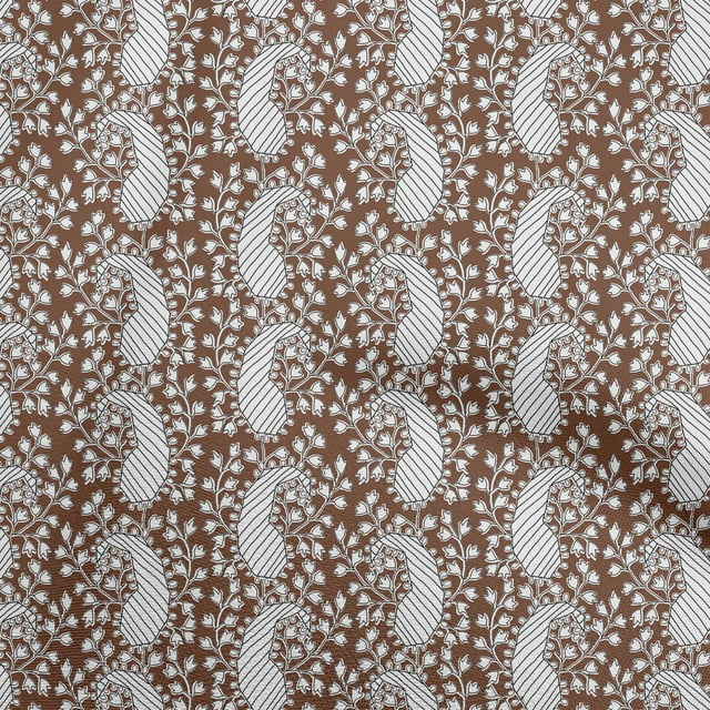oneOone Cotton Flex Brown Fabric Block Fabric For Sewing Printed Craft Fabric By The Yard 40 Inch Wide-XT