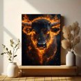 thumbnail image 6 of Qisvanset 12x16 Inch Framed Canvas Wall Art Fiery Bull Majestic Animal Bold Statement Ranch Living Room Wall Art, 6 of 8