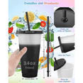 thumbnail image 4 of Vasos Mágicos Belug  Plastico Vasos Con Popote Y Tapa 710ml 15pzs Negro, 4 of 5
