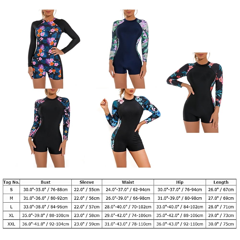 IBTOM CASTLE Damen Rashguard Badeanzug – Langarm, UPF 50+, Mit Reißverschluss & Bauchkontrolle