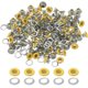 thumbnail image 1 of Uxcell 110 Pcs Ojetes con Arandelas 1/8" Kit de Grommets Amarillo, 1 of 7