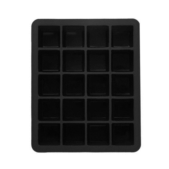 OULII 2Pcs Reusable Black Silicone Ice Molds Ice Tray for Cocktail Drinks