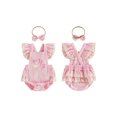 thumbnail image 2 of Cjfdfy Newborn Baby Girl Half Birthday Outfit 1/2 Goose Birthday Romper Lace Ruffle Flying Sleeveless Jumpsuit With Headband Infant Cute Half Way To One Birthday Outfit, 2 of 9