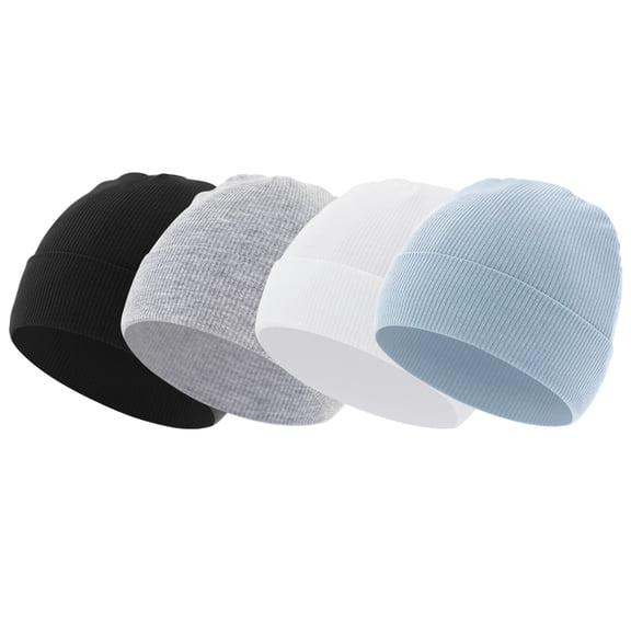 Set of 4 Baby Knit Hats Baby Caps Soft Hat Provide Warmth & Comfort for Infants Suitable for Home or Outdoor Use