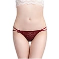 thumbnail image 4 of Bigersell String Bikini Underwear for Women Clearance Lace Underwear G-Strings Panty Style P-568 Nylon Period Panties Seamless Thong Briefs Mid Waist Women's Bikini Panties Wine L, 4 of 8