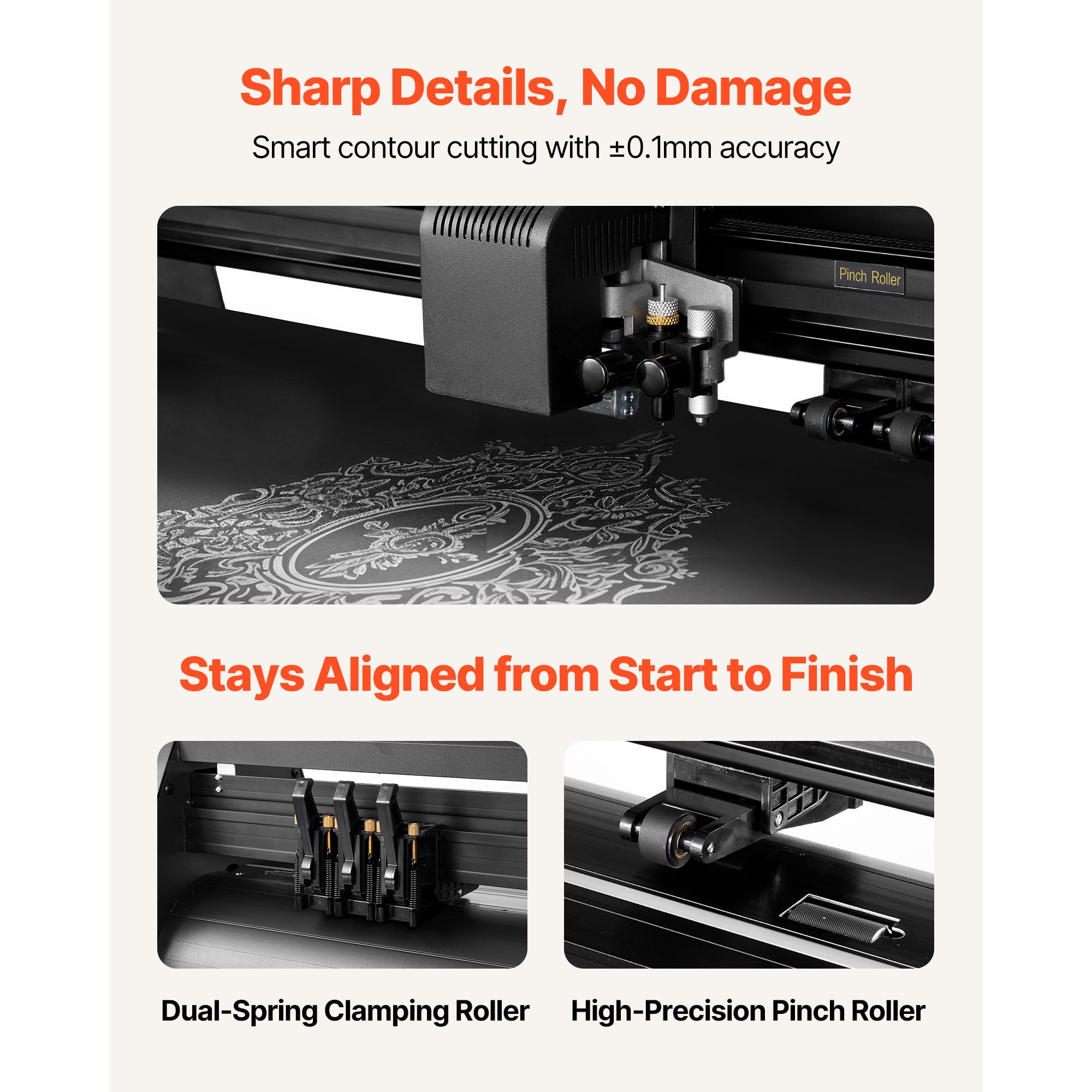 KFFKFF 28-Inch Vinyl Cutter Machine, Adjustable Speed and Pressure, Dual Blades, LED Display, Includes Sticker Sheets, Transfer Film, and Design Software