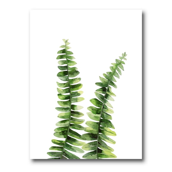 Designart ' Fern Plant Leaves Detail V ' Tropical Canvas Wall Art Print