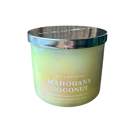Bath and Body Works - Mahagony Coconut Scented 3-Wick Candle with Natural Essential Oils (14.5 oz / 411 g)