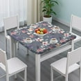 thumbnail image 3 of Square Tablecloth with Elastic Edges 36 * 36 Inch Pioneer Waterproof Art Watercolor Flower Table Cover Washable Indoor and Outdoor for Party Kitchen Dinner Banquet Patio Picnic, 3 of 6