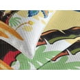 thumbnail image 4 of Ambesonne Tropical Quilted Bedspread Set 3 Pcs, Cartoon Island Sunset, Queen Size, Blue Orange, 4 of 5