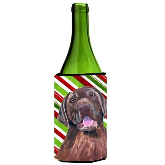Labrador Candy Cane Holiday Christmas Wine bottle sleeve Hugger - 24 oz.