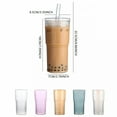 thumbnail image 3 of ACDANC Glass Cups with Lids and Glass Straws,20 Oz High Borosilicate Tumbler Glass Iced Coffee,Wide Mouth Smoothies,Bubble Tea,Juice,Milk,Cocktails Jars,Travel Mugs, 3 of 7