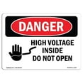 thumbnail image 1 of SignMission OS-DS-A-1824-L-1333 18 x 24 in. OSHA Danger Sign - High Voltage Inside Do Not Open, 1 of 1