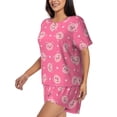 thumbnail image 3 of Womens Pajama Sets With Pocket, Cartoon Pigs and Hearts Lounge Sets Short Sleeve Sleepwear PJ Sets for Women, 3 of 6