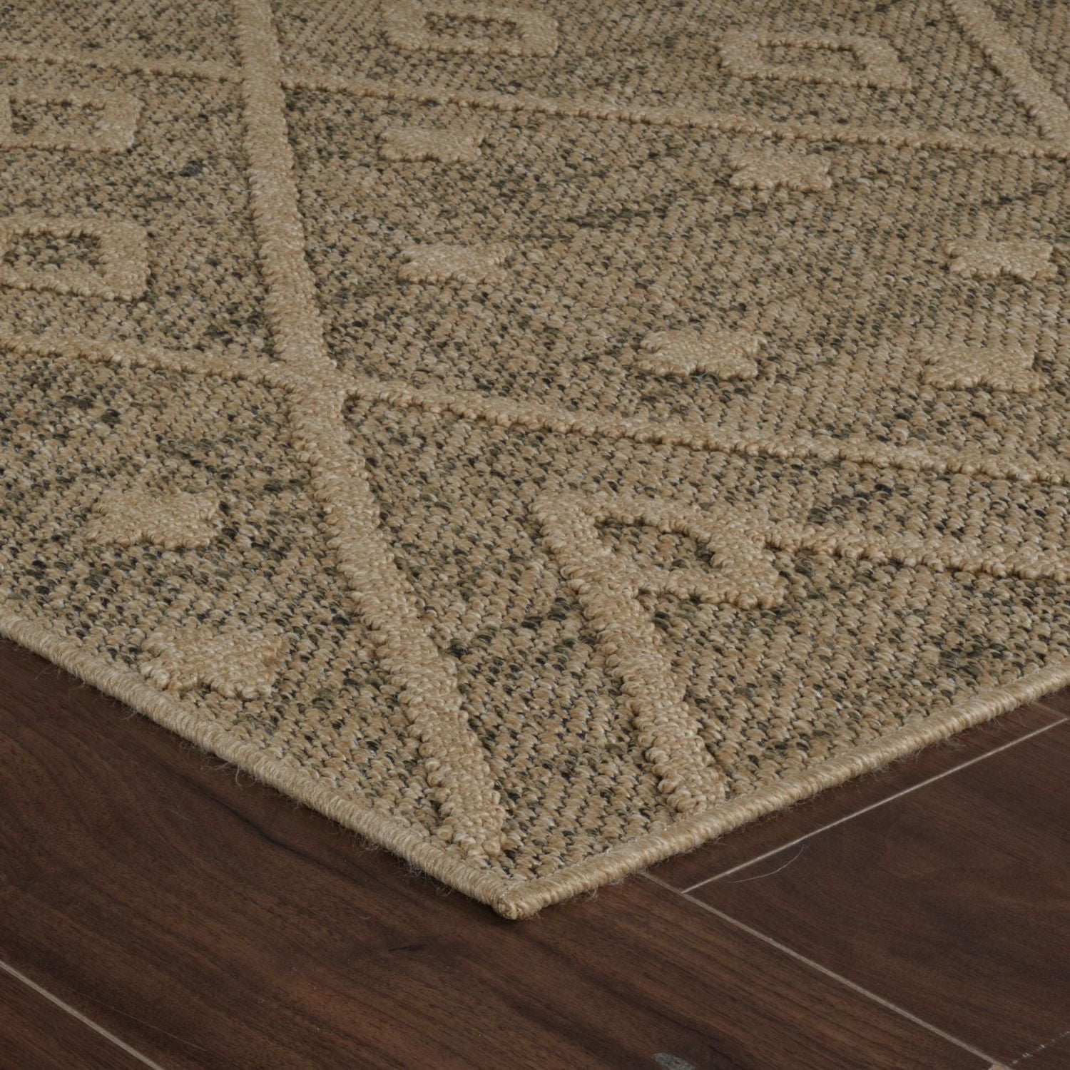 Rug Branch Hogar Abstract Indoor Outdoor Area Rug, Brown Beige, Boho - Living Room, Bedroom, Dining Room, and Kitchen