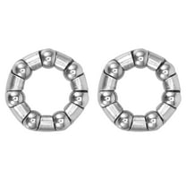 2pcs 25mm x 7 Ball Bearings Cages Crank Bearings Wheel Bearing Retainer for Bicycle Silver Tone