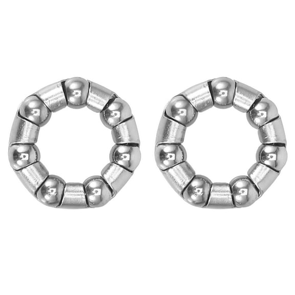 2pcs 25mm x 7 Ball Bearings Cages Crank Bearings Wheel Bearing Retainer for Bicycle Silver Tone