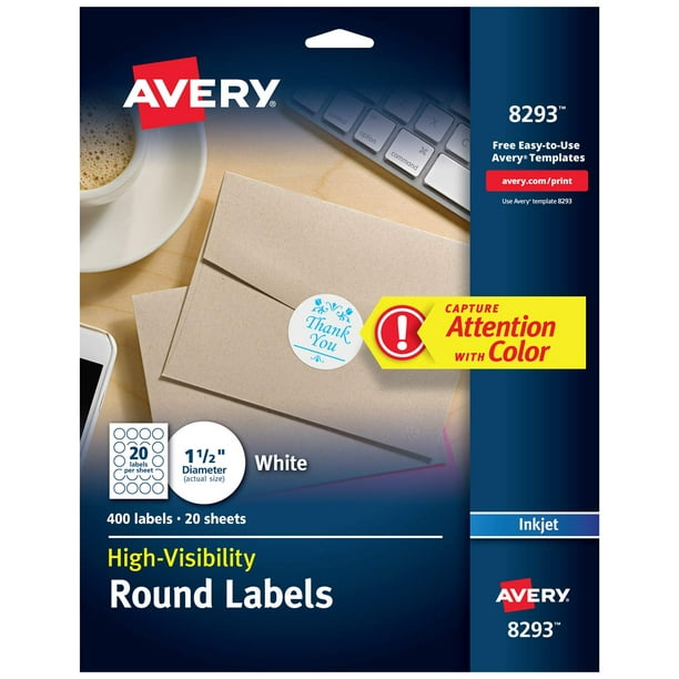 Download High Visibility 1 5 Round Labels Personalize Your Pop Socket Phone Holder 400 Pack 8293 White20 Labels Per Sheet Print As Few Or As Many By Avery Walmart Com Walmart Com