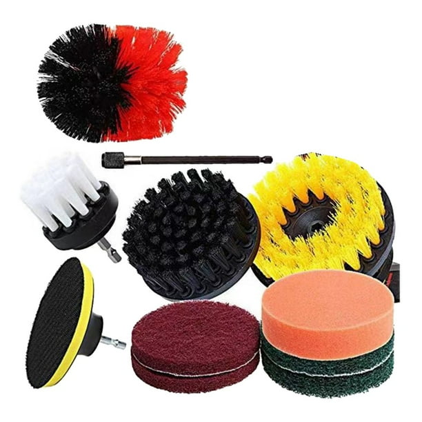 Kit de Cepillos para Fregar, Kit de Cepillos de Limpieza Potentes, Cepillos Multiusos para Fregar con Taladro para Coche, Baño y Cocina.