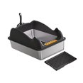 thumbnail image 1 of Caja de arena para gatos de cara alta, orinal para mascotas con cuchara para arena y estera, caja de arena, bandeja de arena profunda para suministros Negro, 1 of 10
