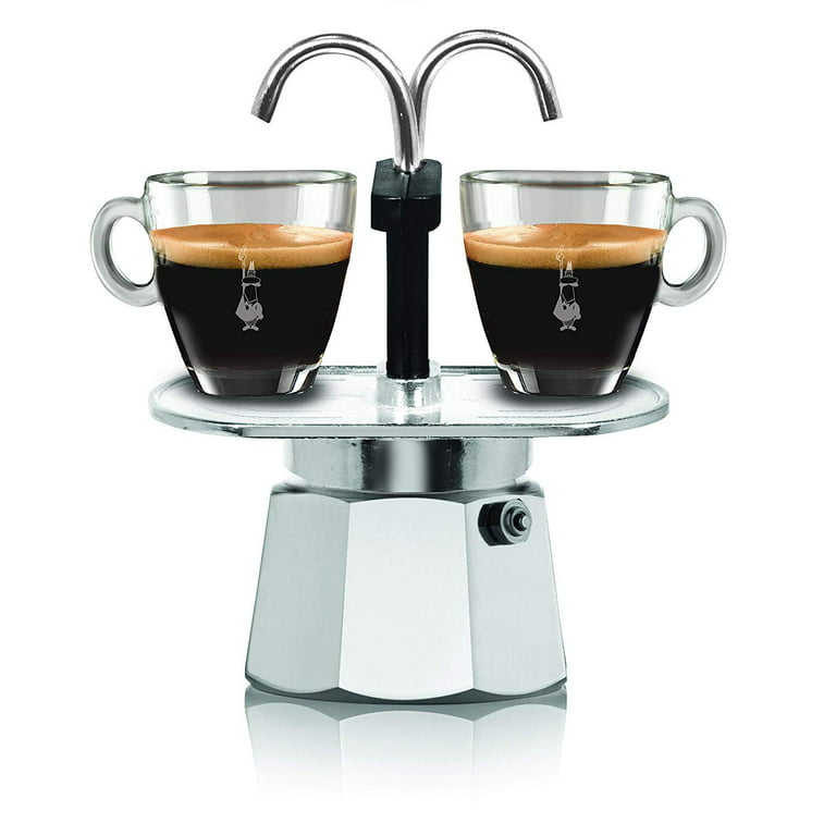 Bialetti Mini Express Moka 2 Cup Aluminium Double Stovetop Coffee Espresso  Maker