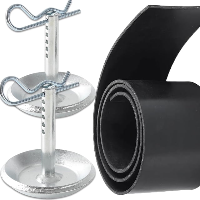 3 Piece Snow Plow Skid Shoe Set With 72 Inch Universal Rubber Flap Compatible With Polaris
