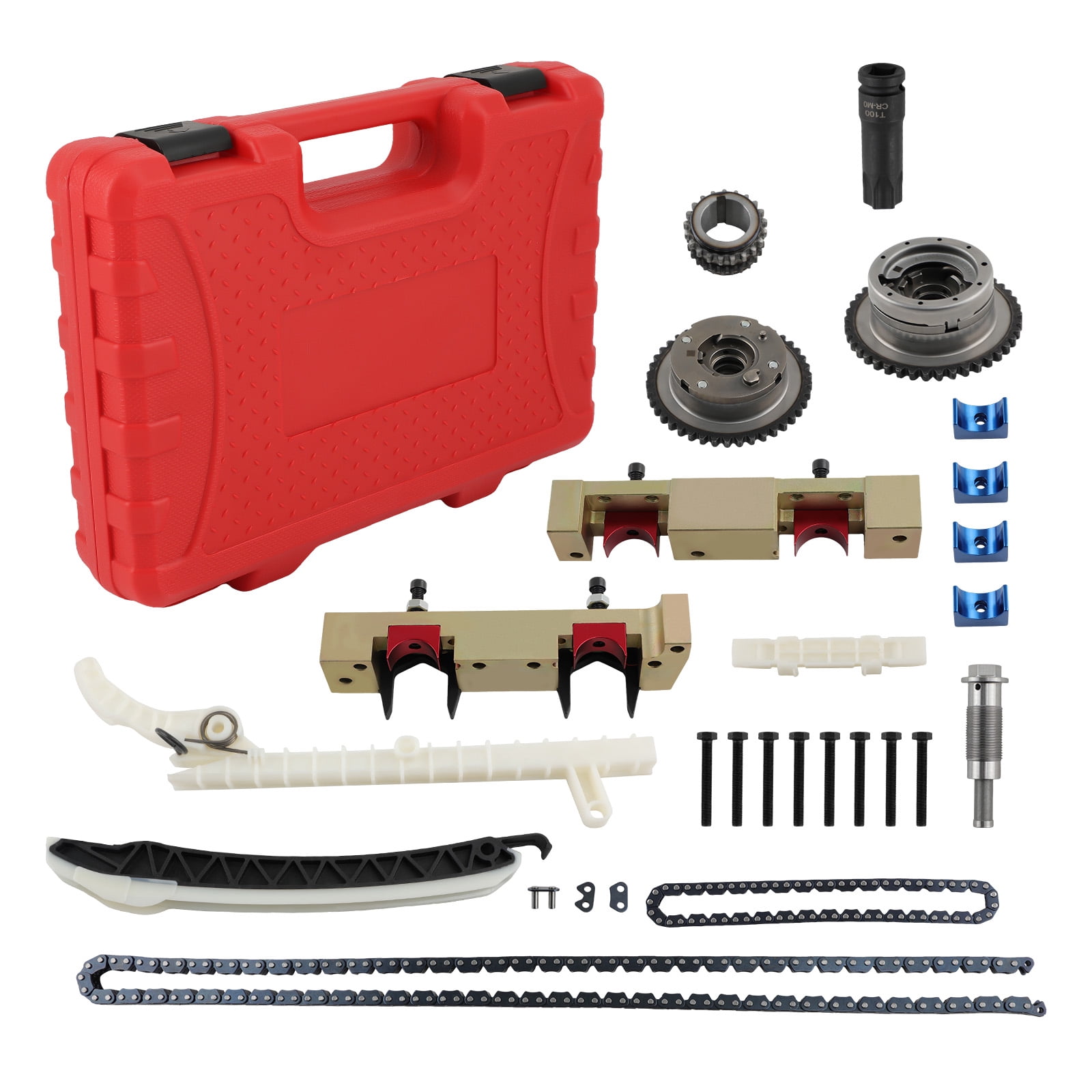 maXpeedingrods Engine Timing Chain Kit Camshaft Locking Tool For Mercedes Benz M270 M274 M133 B200 B250 CLA E200 GLA GLC GLK SLK 1.6L 2.0L Replace A0009932178, A0009933978, A2700501100
