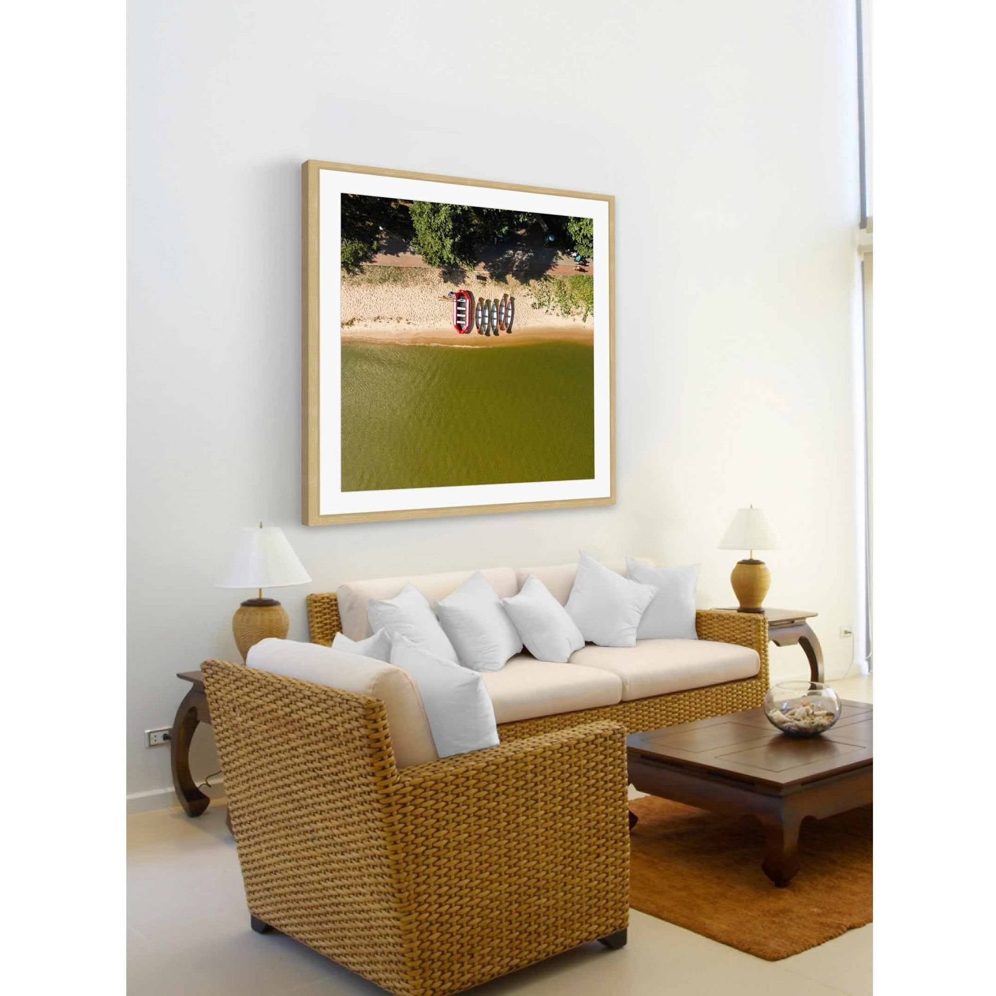 Marmont Hill "Boats in a Row" by Karolis Janulis Framed Painting Print