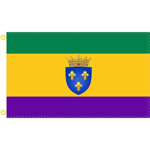 FRENCH QUARTER MARDI GRAS FLAG NEW ORLEAN 3'X5' FEET LOUISIANA ® 100D USA BANNER
