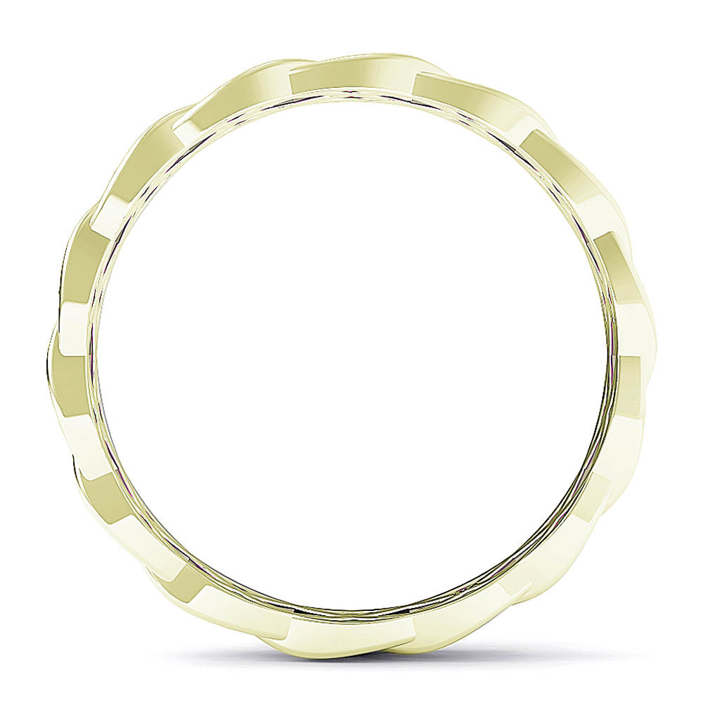 Sz 6.0 Solid 10K Yellow Gold 3MM Eternity Celtic Knot Stackable Comfort Fit Wedding Band Ring