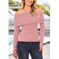 thumbnail image 4 of Suéter PRETTYGARDEN de Hombros Descubiertos de Punto Rosa XXL, 4 of 8