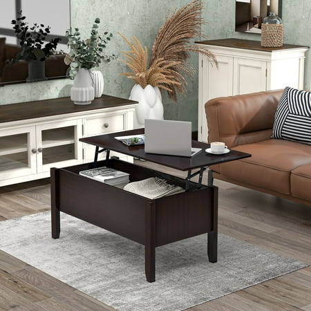 Coffee Lift Top Wood Modern Sofa Table, Contemporary Sofa Table With Storage