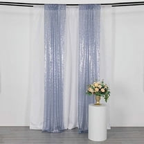 Balsa Circle 2 Dusty Blue Panels 8 x 2 feet Sequin Drapery Backdrop Curtains with Rod Pockets Wedding Party Photobooth Ceremony Event