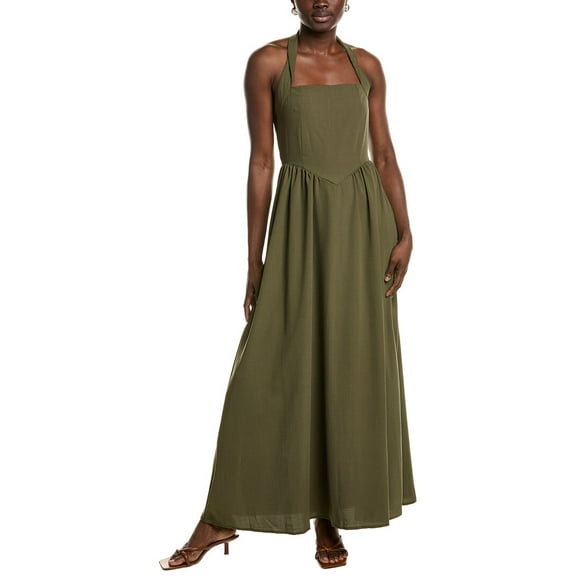 IPPONELLI womens  Halter Maxi Dress, s, Green
