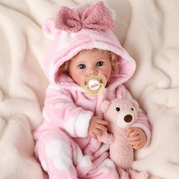 Muñeca Reborn Bebé BABESIDE de 17" con Cabello Rubio Rizado
