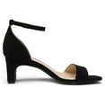thumbnail image 2 of Dream Pairs Women's Square Toe Low Block Chunky Heel Sandals Open Toe Ankle Strap Dress Pump Shoes DHS214 BLACK Size 10, 2 of 5