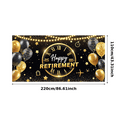 thumbnail image 2 of Golden Theme Happy Retirement Banner Star Design Decorative Balloons Confetti Pattern for Retirement Party Celebration Event, 2 of 7