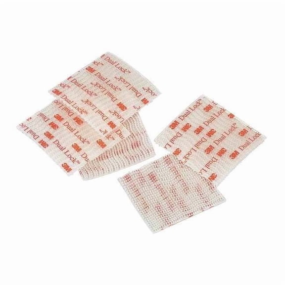 Reclosable Fastener Shape, Square, Acrylic Adhesive, 1 in, 1 in W, Clear, 100 PK