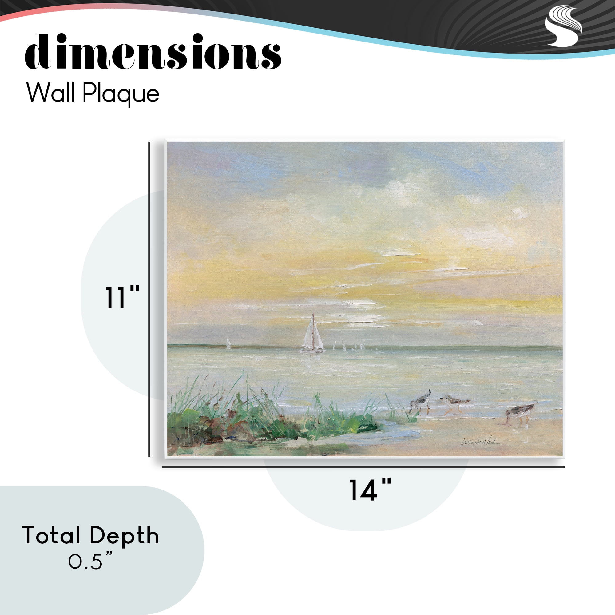 Stupell Industries Sailboats & Sanderlings Shore Wall Plaque Art, design by Sally Swatland