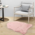 thumbnail image 1 of ZACOO 2'x3' Faux Sheepskin Shape Mat Fur Area Rug Soft Faux Rabbit Fur Fuzzy Thick Carpet Mat for Floor Sofa Decor Rug, Pink, 1 of 7