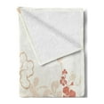 thumbnail image 2 of Hawaiian Soft Flannel Fleece Blanket, Hawaii Flowers Silhouette Tropical Plants Ornamental Floral Illustration, Cozy Plush for Indoor and Outdoor Use, 60" x 80", Fuchsia Salmon White, by Ambesonne, 2 of 5