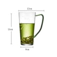 thumbnail image 2 of Vaso de vidrio transparente de 400 ml (13,5 oz) con forma de rama de sauce tallada a mano y asa verde. Apto for lavavajillas., 2 of 6
