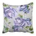 thumbnail image 1 of RYLABLUE Blue Flower Roses Colorful Watercolor Abstract Appearance Beautiful Blank Blooming Blossom Pillowcase Pillow Cover 16x16 inches, 1 of 1