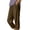 Coffee, variant on Knee Length Summer Casual Elastic Waisted Side Split Button Shorts with Pockets for Women Linen